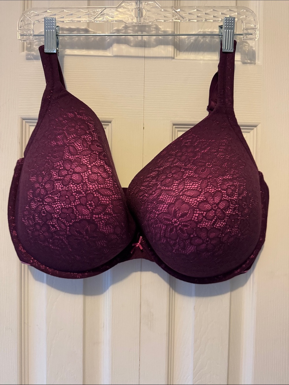 Cacique Deep Plum Lace T-Shirt Bra